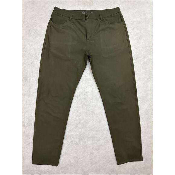 Vuori Meta Pants Mens 36 Green Performance Stretch Slim Golf Travel